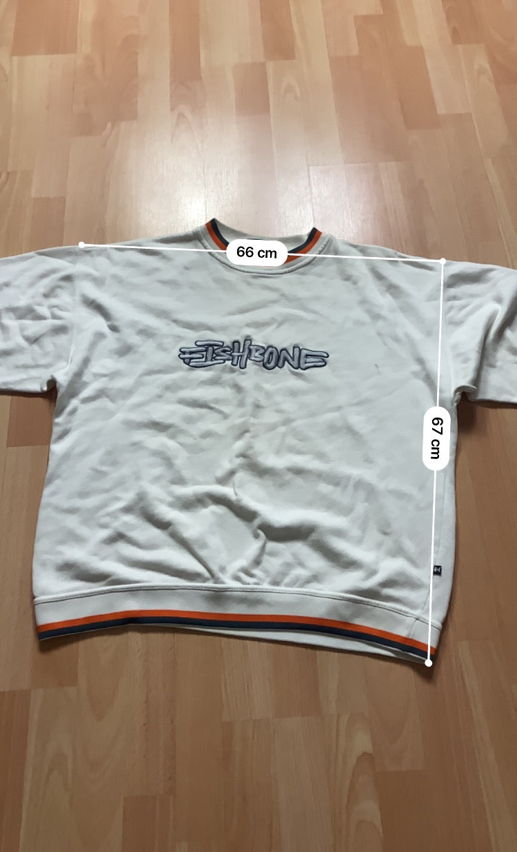 Crewneck Fishbone hiphop - Size L - vintage - ample - brodé - 1990s - 2000s - cybery2k - rare