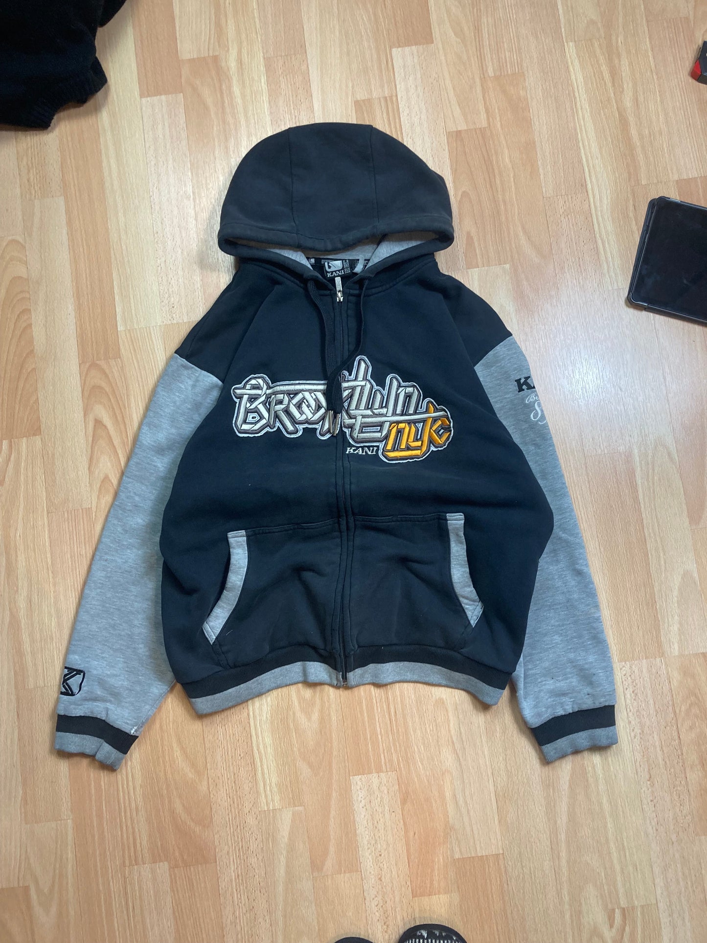 Pull zip Karlkani hiphop - Size M - vintage - ample - brodé - 1990s - 2000s - cybery2k - rare