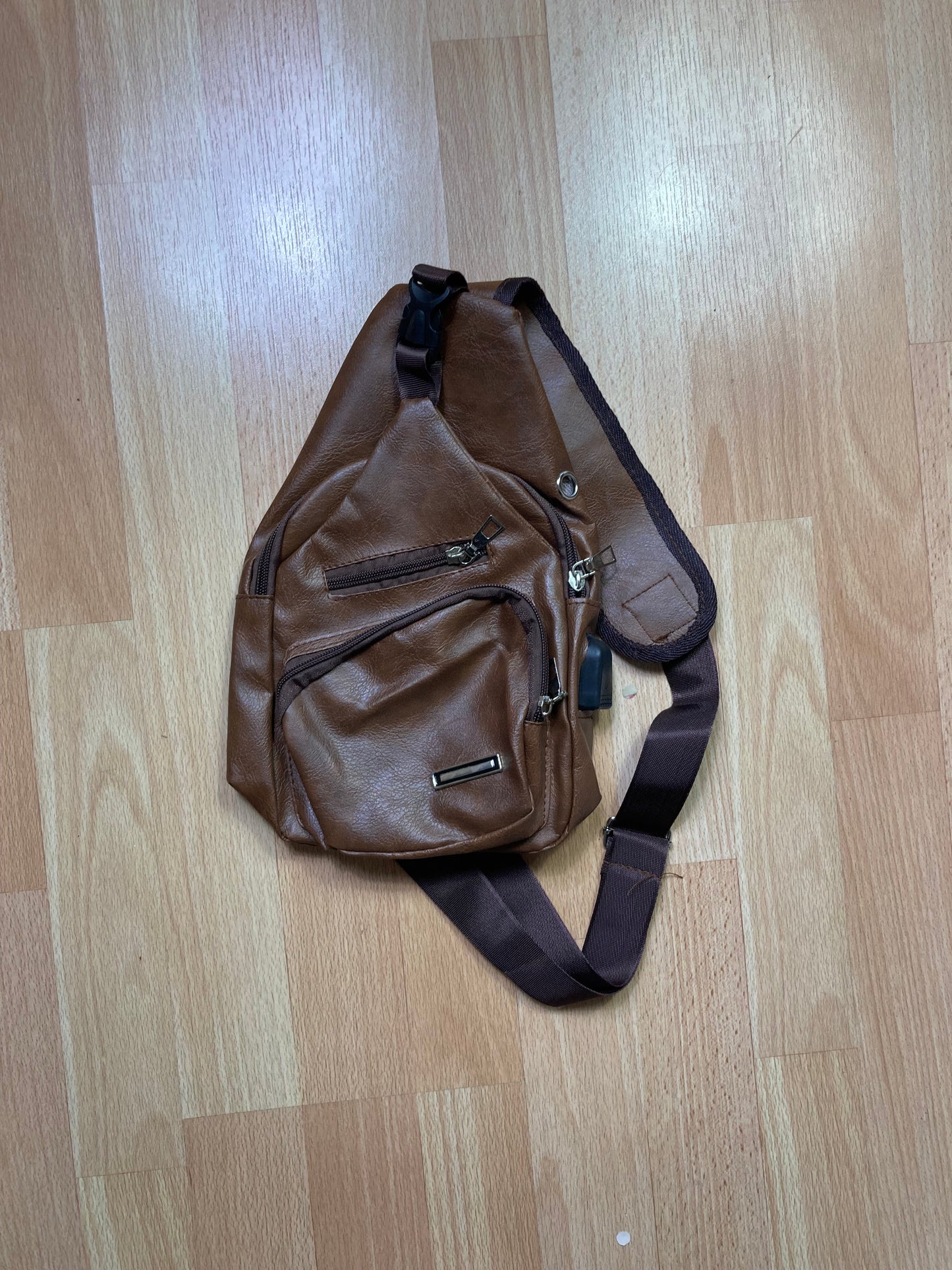 leather style Bag - vintage - ample - brodé - 1990s - 2000s - cybery2k - rare