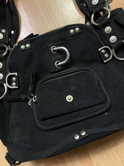 George gina & Lucy Bag - vintage - ample - brodé - 1990s - 2000s - cybery2k - rare