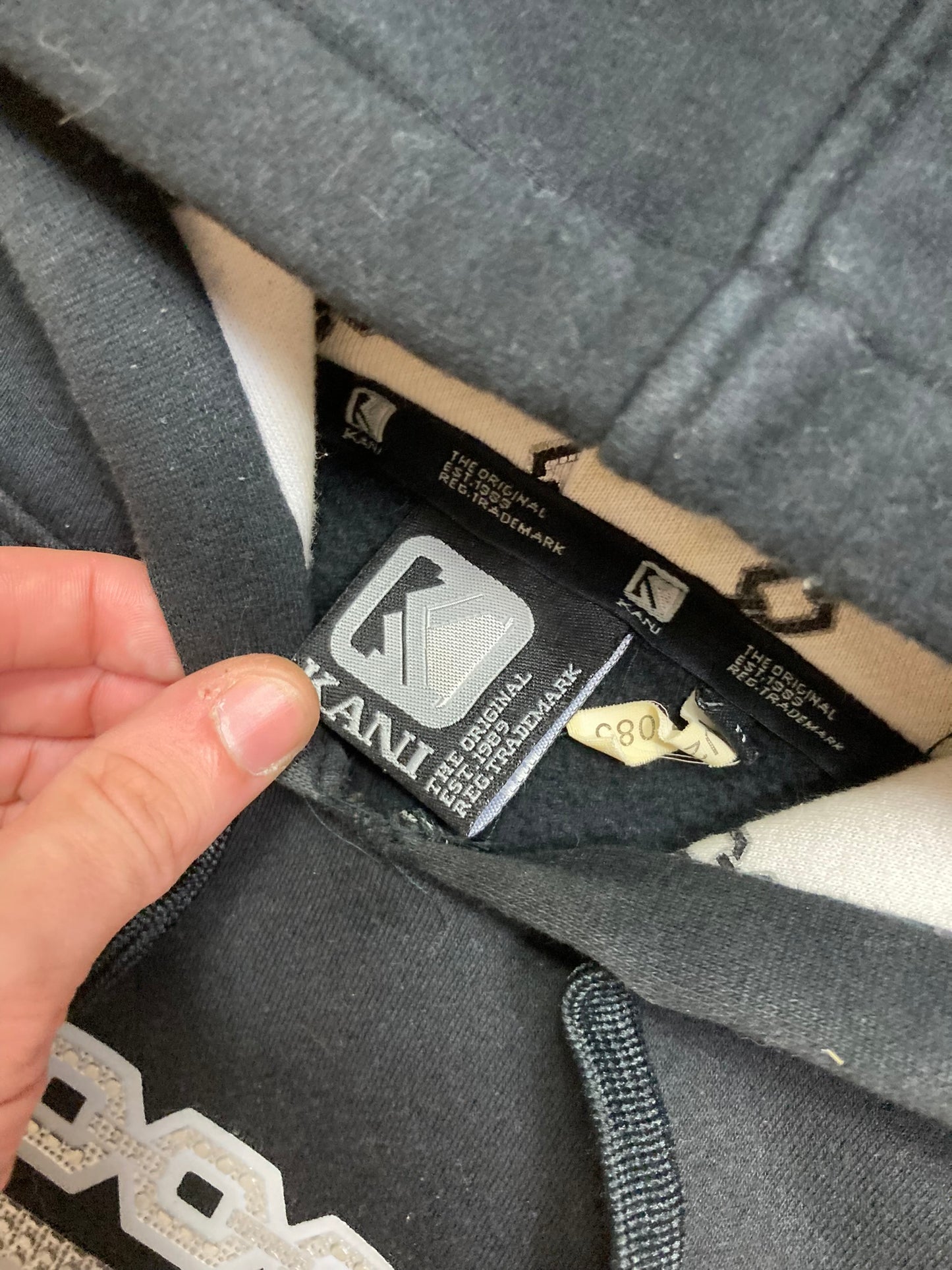 Hoodie Karlkani hiphop - Size  L - vintage - ample - brodé - 1990s - 2000s - cybery2k - rare