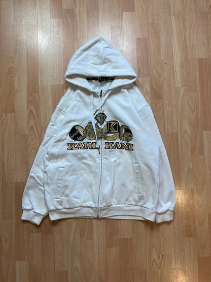 Hoodie Zip Karlkani hiphop - Size L - vintage - ample - brodé - 1990s - 2000s - cybery2k - rare