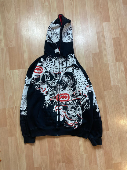 Hoodie Zip EckoUNLTD hiphop - Size L - vintage - ample - brodé - 1990s - 2000s - cybery2k - rare