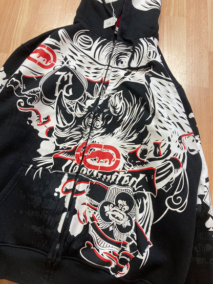 Hoodie Zip EckoUNLTD hiphop - Size L - vintage - ample - brodé - 1990s - 2000s - cybery2k - rare