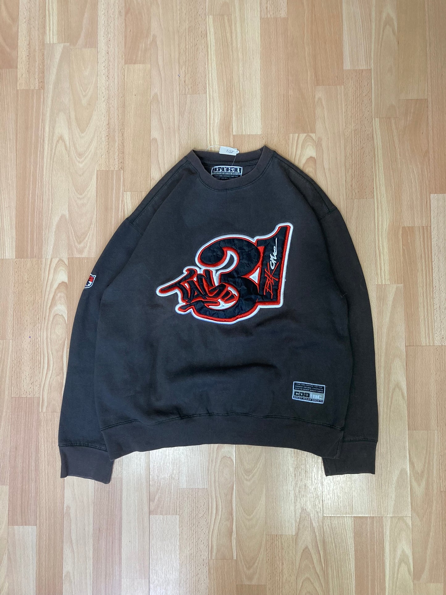 Crewneck BLK1 hiphop - Size M - vintage - ample - brodé - 1990s - 2000s - cybery2k - rare
