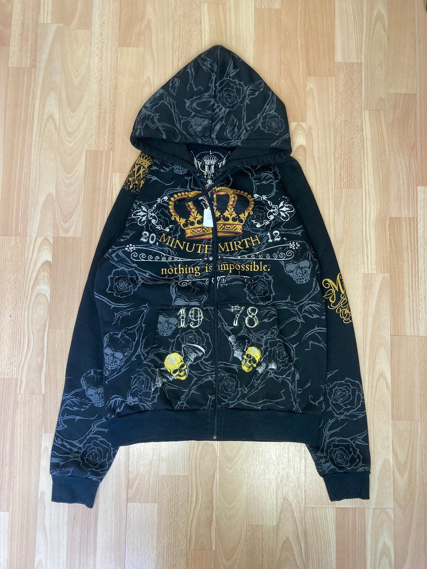 Hoodie zip MinutMirth hiphop - Size M - vintage - ample - brodé - 1990s - 2000s - cybery2k - rare