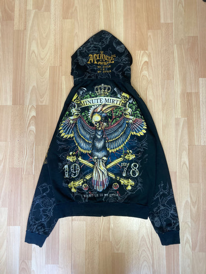 Hoodie zip MinutMirth hiphop - Size M - vintage - ample - brodé - 1990s - 2000s - cybery2k - rare