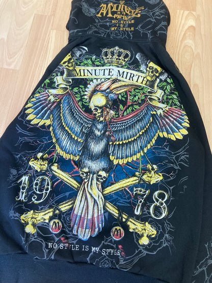 Hoodie zip MinutMirth hiphop - Size M - vintage - ample - brodé - 1990s - 2000s - cybery2k - rare
