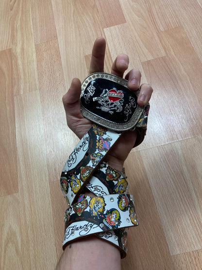 EdHardy Belt - vintage - ample - brodé - 1990s - 2000s - cybery2k - rare