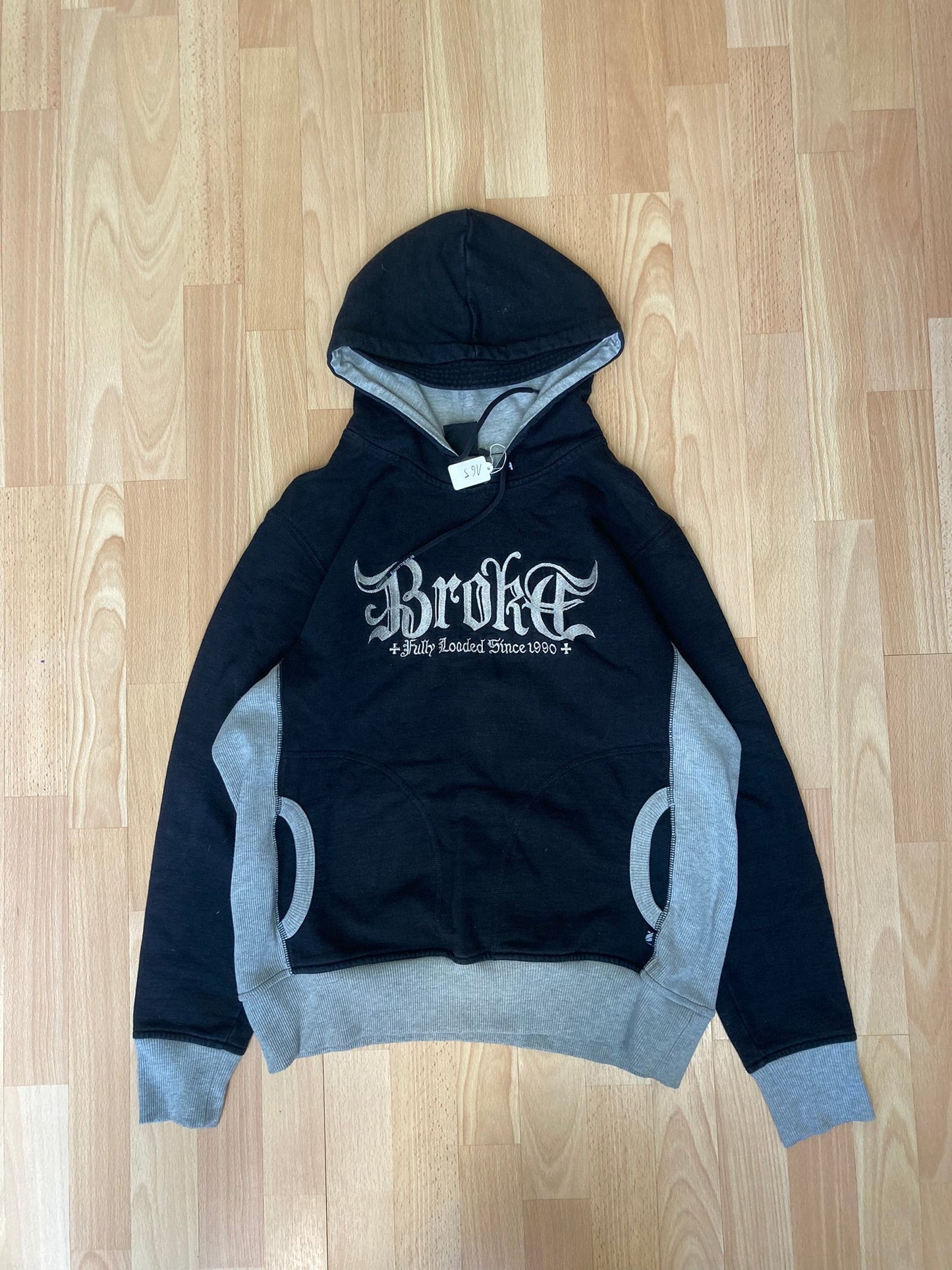 Hoodie Broke hiphop - Size M - vintage - ample - brodé - 1990s - 2000s - cybery2k - rare