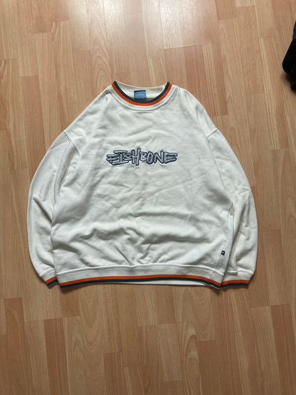 Crewneck Fishbone hiphop - Size L - vintage - ample - brodé - 1990s - 2000s - cybery2k - rare