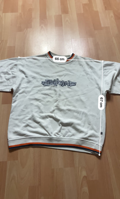 Crewneck Fishbone hiphop - Size L - vintage - ample - brodé - 1990s - 2000s - cybery2k - rare