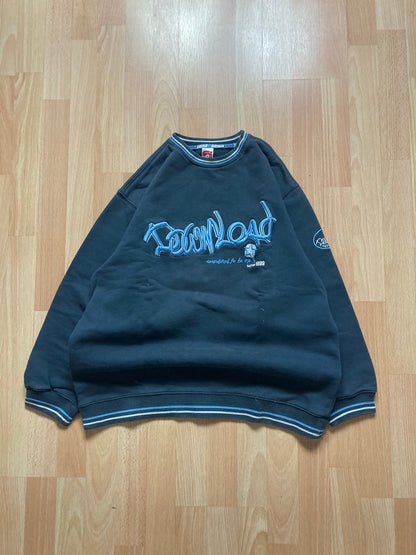Crewneck Dowload hiphop - Size S - vintage - ample - brodé - 1990s - 2000s - cybery2k - rare
