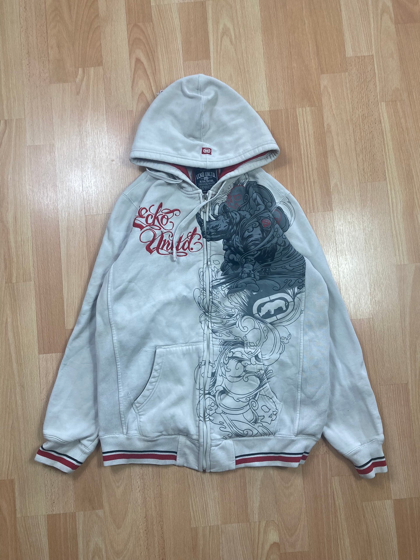 Hoodi zip EckoUNLTD hiphop - Size L - vintage - ample - brodé - 1990s - 2000s - cybery2k - rare