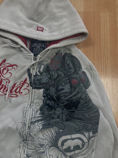 Hoodi zip EckoUNLTD hiphop - Size L - vintage - ample - brodé - 1990s - 2000s - cybery2k - rare