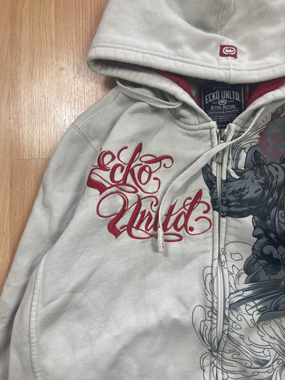 Hoodi zip EckoUNLTD hiphop - Size L - vintage - ample - brodé - 1990s - 2000s - cybery2k - rare
