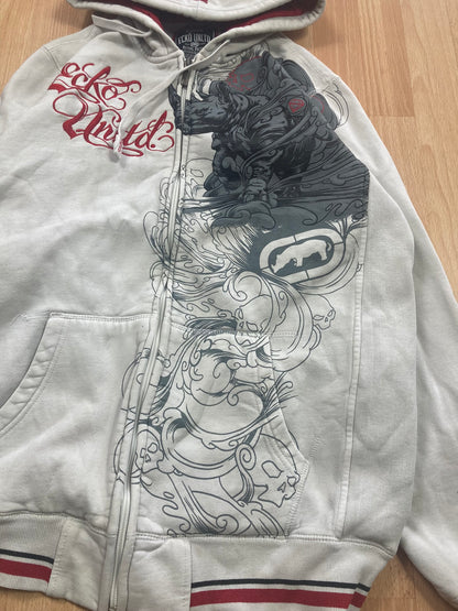 Hoodi zip EckoUNLTD hiphop - Size L - vintage - ample - brodé - 1990s - 2000s - cybery2k - rare