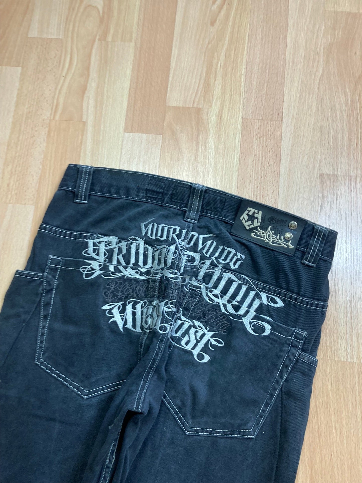 TribalGear baggy hiphop - Size 44 - vintage - ample - brodé - 1990s - 2000s - cybery2k - rare