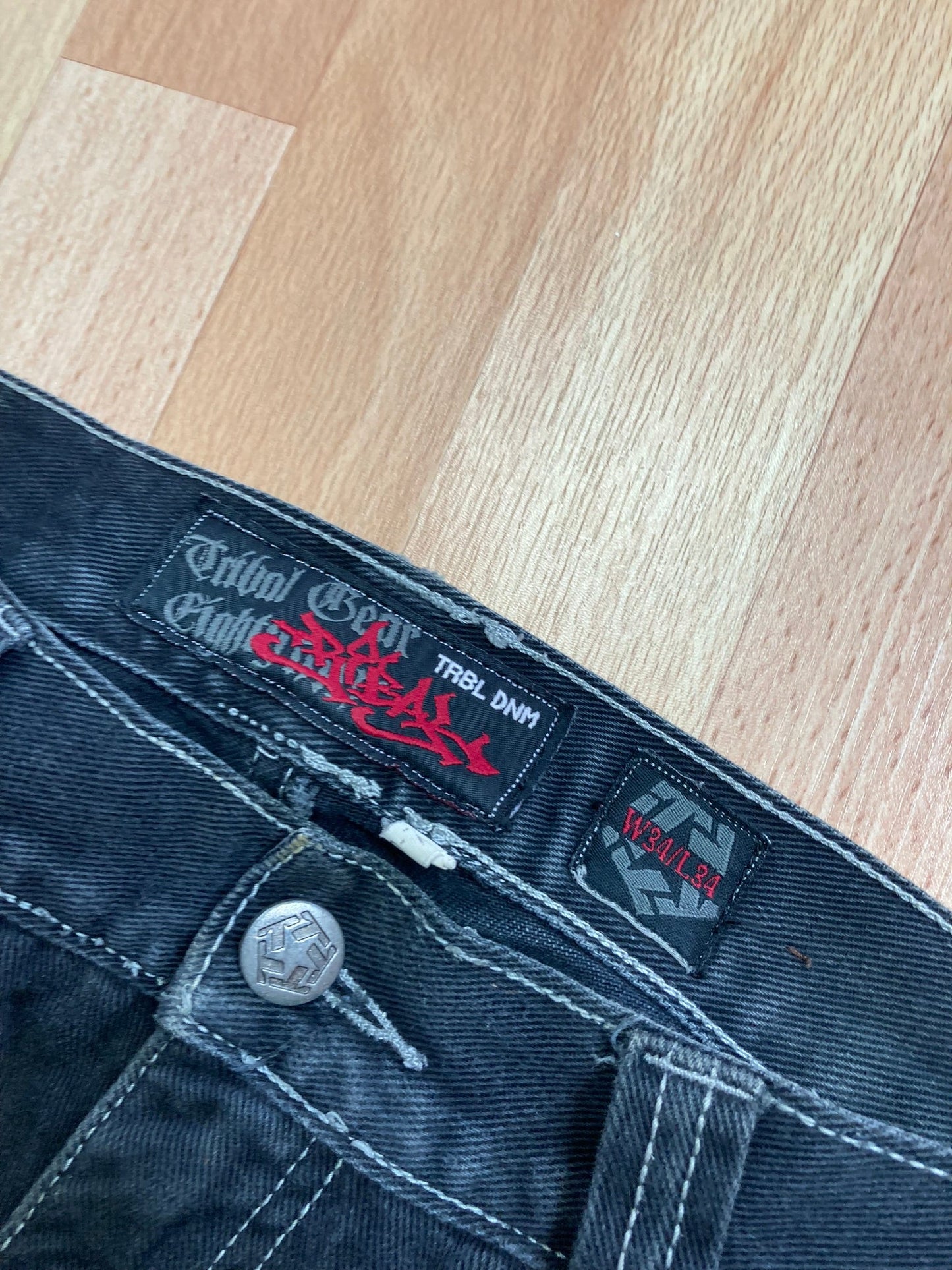 TribalGear baggy hiphop - Size 44 - vintage - ample - brodé - 1990s - 2000s - cybery2k - rare