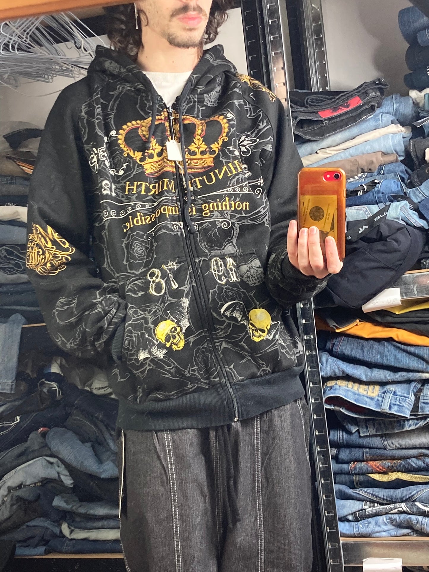 Hoodie zip MinutMirth hiphop - Size M - vintage - ample - brodé - 1990s - 2000s - cybery2k - rare