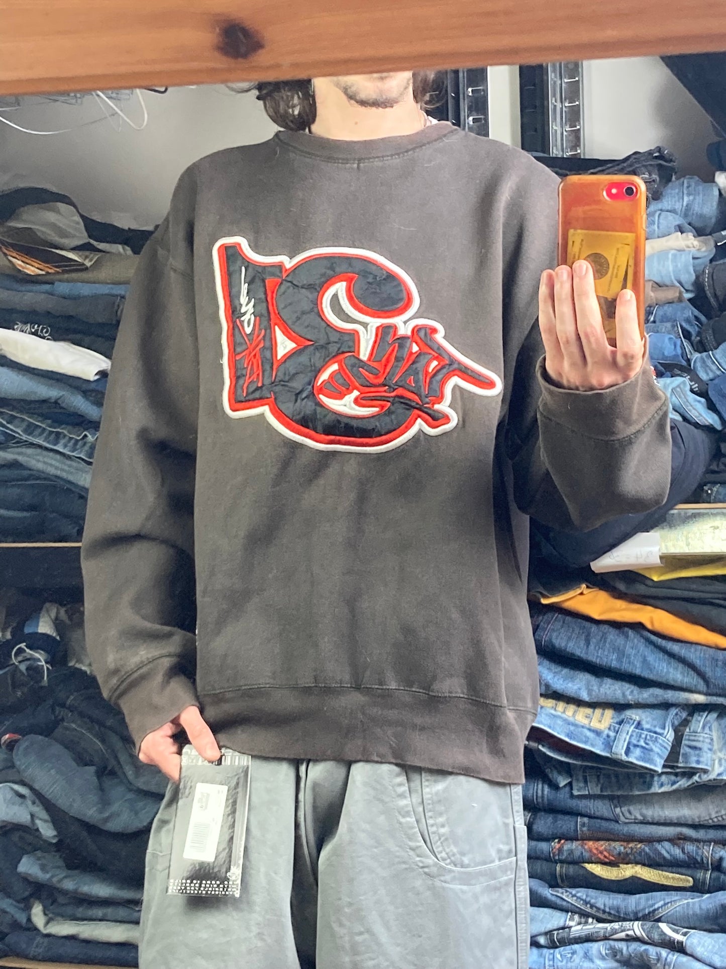 Crewneck BLK1 hiphop - Size M - vintage - ample - brodé - 1990s - 2000s - cybery2k - rare