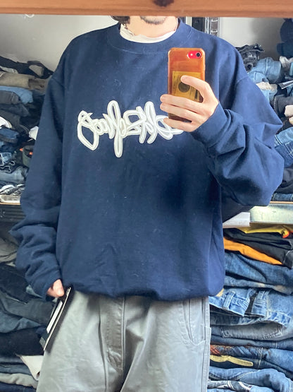 Crewneck OldSchool hiphop - Size XL - vintage - ample - brodé - 1990s - 2000s - cybery2k - rare