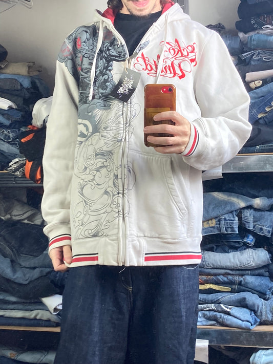Hoodi zip EckoUNLTD hiphop - Size L - vintage - ample - brodé - 1990s - 2000s - cybery2k - rare